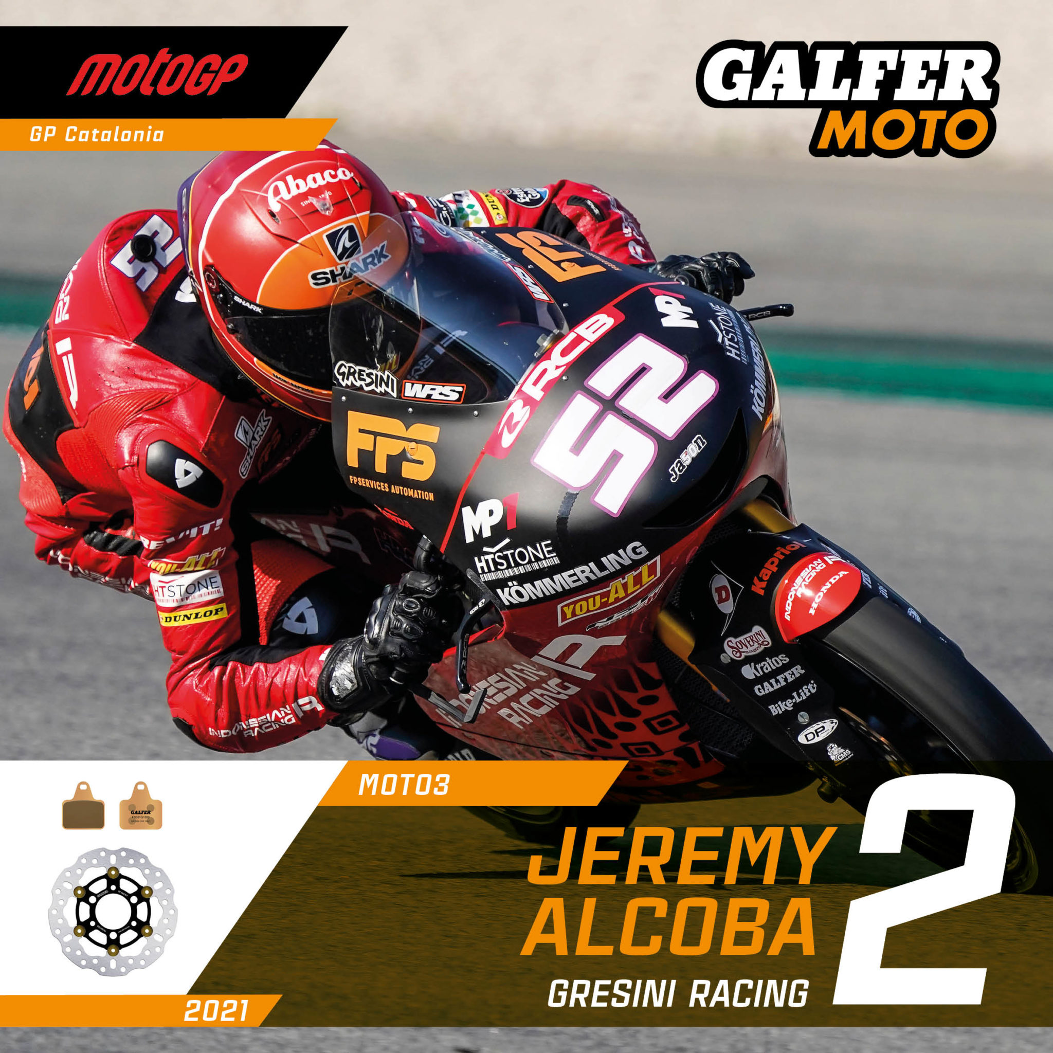 JEREMY ALCOBA ON THE PODIUM AT THE CATALAN GP Galfer Moto