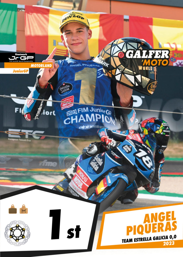 ANGEL PIQUERAS NUEVO CAMPEÓN DEL MUNDO JUNIOR GP 2023 - Galfer Moto